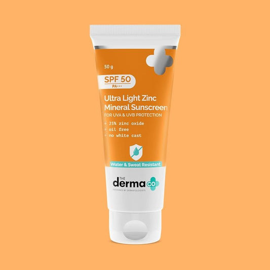 Ultra Light Zinc Mineral Sunscreen with SPF 50 For Broad Spectrum, UVA, UVB & Protection - 50g
