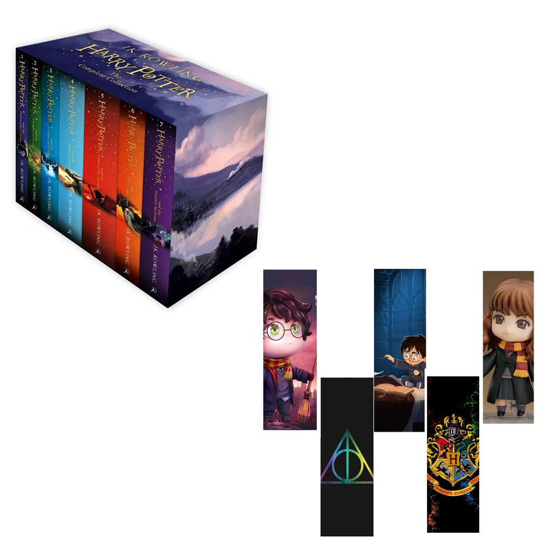 Harry Potter Box Set with 5 Harry Potter Bookmarks Free (Set of 7 Volumes)- Paperback