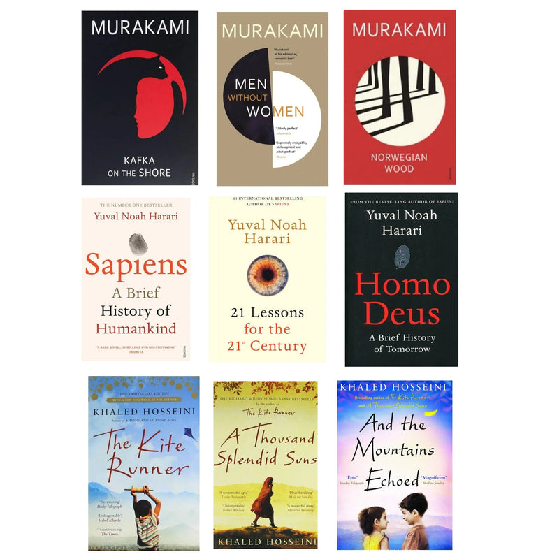 Haruki Murakami, Youval Noah Harrari, Khaled Hosseini Combo (Set of 9 Books)-Paperback