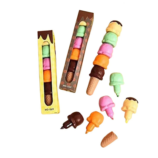 Cute Trendy Color Ice Cream Softy shape Highlighter Marker Mini Pen (1 Quantity)