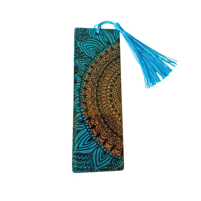 Beautiful Resin Wood Handmade Mandala Bookmark with Tassel