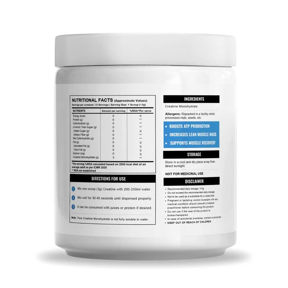 Micronised Creatine Monohydrate (100g, 33 Servings) | 100% Pure Creatine | Unflavored | Supports Athletic Performance and Power image 2