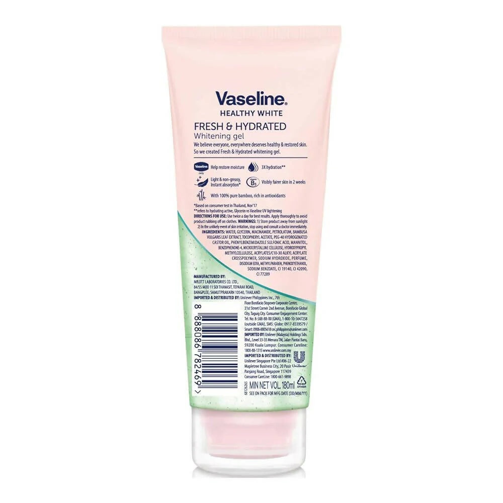 Vaseline Fresh & Hydrated Whitening Gel with Bamboo Extract -180 ml image 2