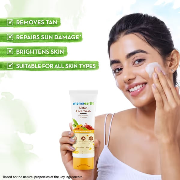 Ubtan Face Wash with Turmeric & Saffron for Tan Removal – 100ml image 2