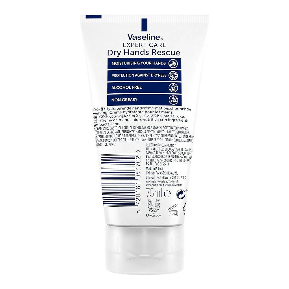 Vaseline Dry Hands Rescue 2in1 Hand Cream -75 ml image 2