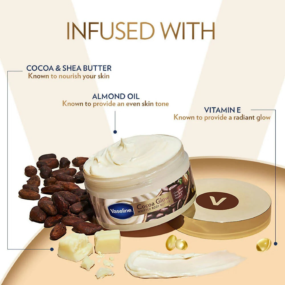 Vaseline Cocoa Glow Whipped Body Butter -180 gm image 3