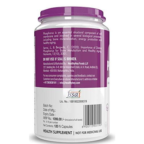 HealthyHey Phosphorus Capsules - 120 Count Dietary Supplement image 3