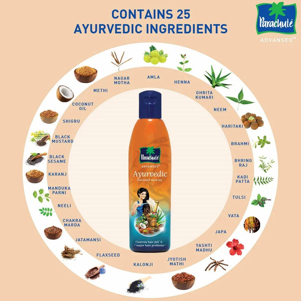 Parachute Advansed Ayurvedic Coconut Hair Oil -300 ml image 3