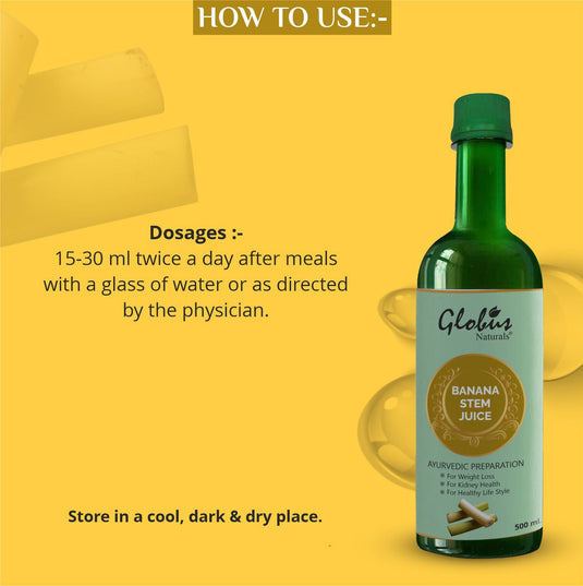 Globus Naturals Banana Stem Juice For  & Healthy Heart & Liver & Kidney - 500 ml image 3