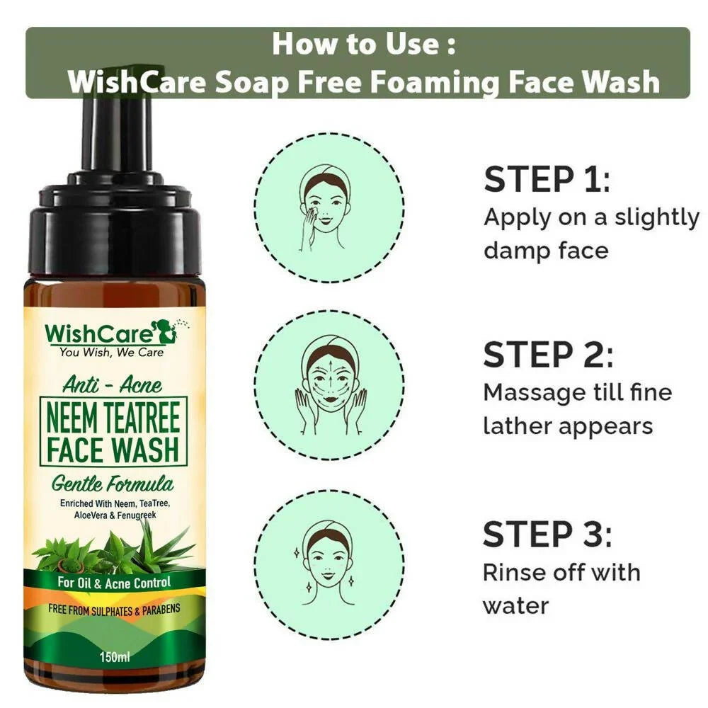 Wishcare Anti Acne Neem TeaTree Foaming Face Wash -150 ml image 4