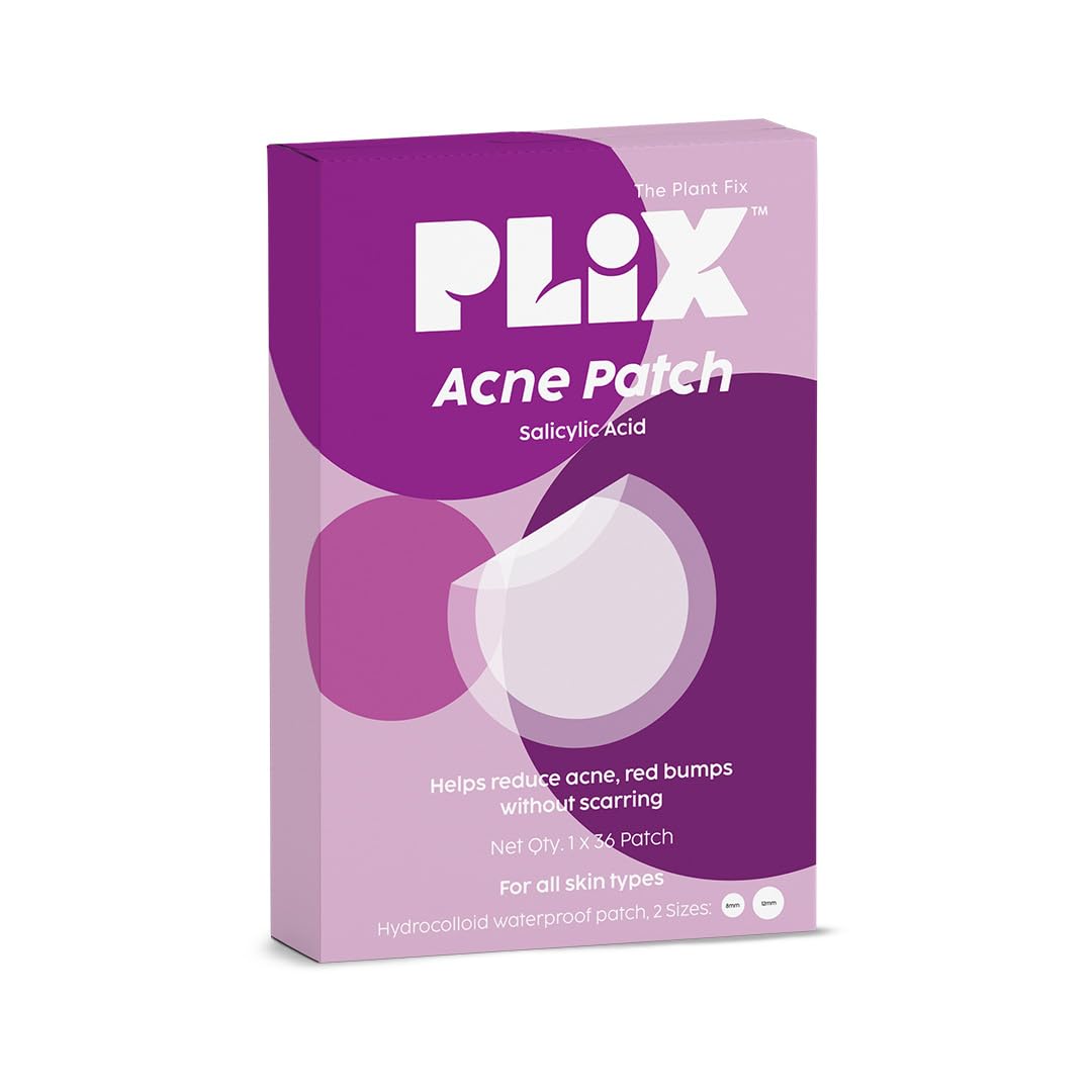 PLIX - THE PLANT FIX Acne Patch Transparent, Waterproof with 0.5% Salicylic Acid | Ultra-thin with 100% Hydrocolloid | For Pimple Skin | 2 Sizes |36 patches image 2