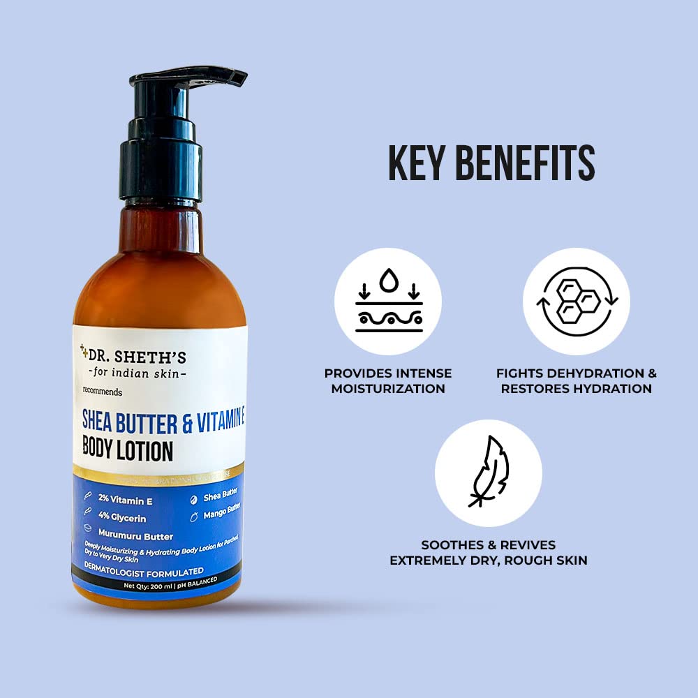 Dr. Sheth's Shea Butter & Vitamin E Body Lotion -200 ml image 4