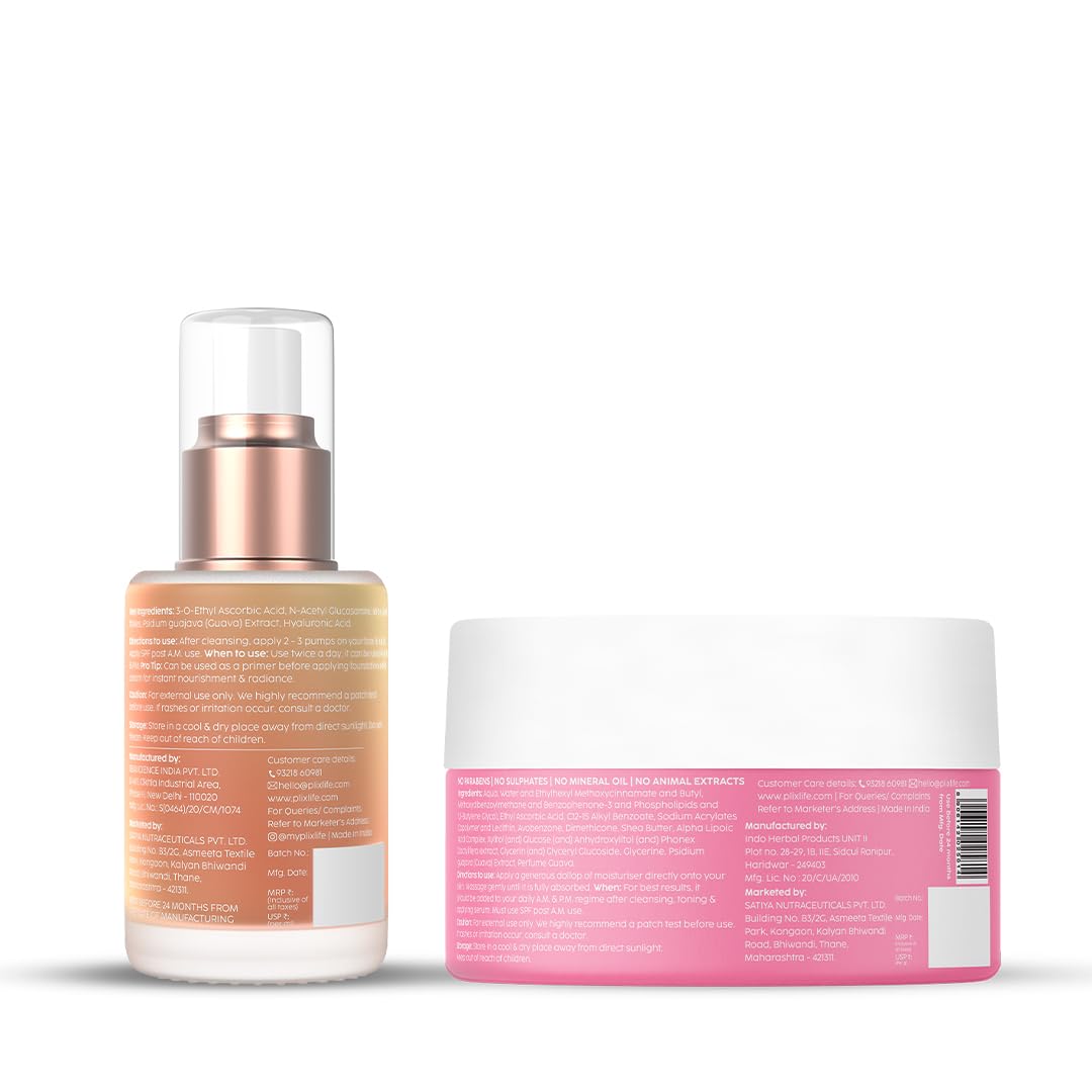 PLIX 24k Guava Gold Lightweight Face Serum and Moisturizer Combo-30 ml + 50g image 2
