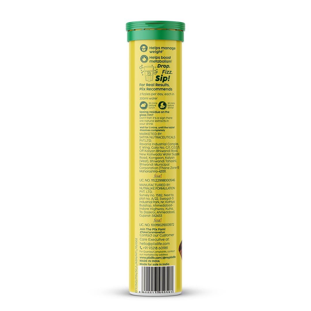 PLIX The Plant Fix Garcinia Bubbly Effervescent  Ginger, Cinnamon -15 tabs image 2