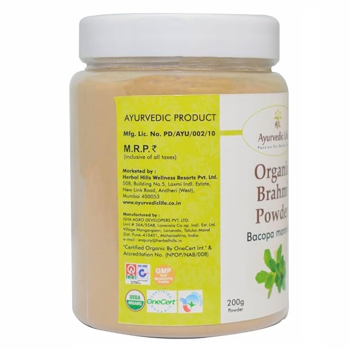 Ayurvedic Life Organic Brahmi powder – Brahmi for Memory support – 200 gms image 3