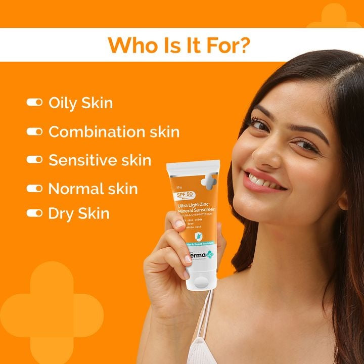 Ultra Light Zinc Mineral Sunscreen with SPF 50 For Broad Spectrum, UVA, UVB & Protection - 50g image 5
