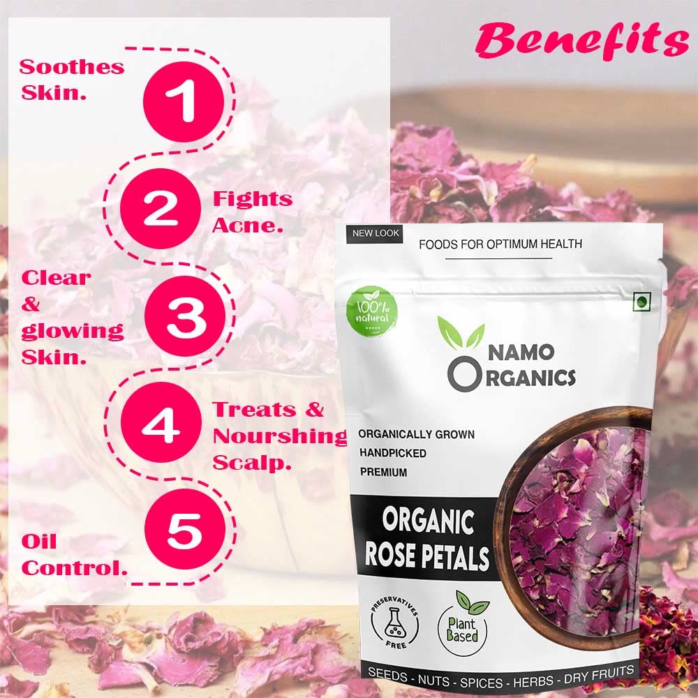 Namo Organics Rose Herbal Tea - 100 gms image 2