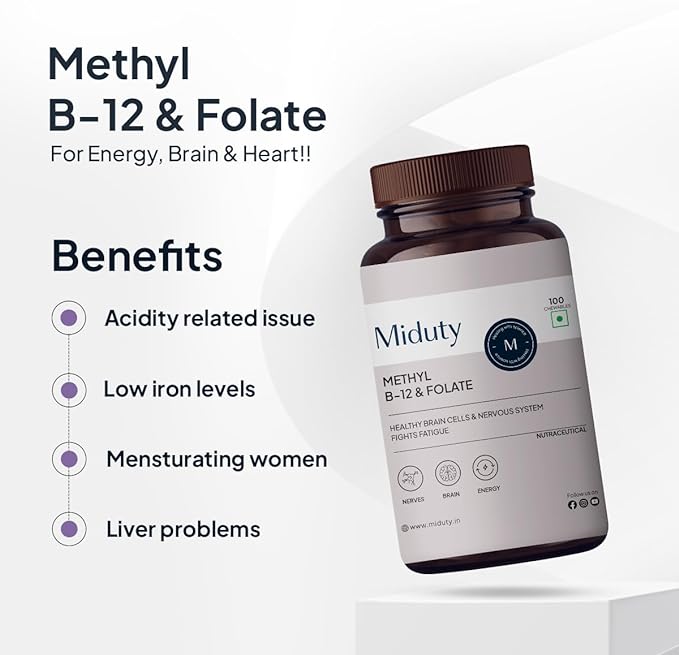 Miduty By Palak Notes Methyl B-12 & Folate Chewable Tablets - 100 Tabs image 4