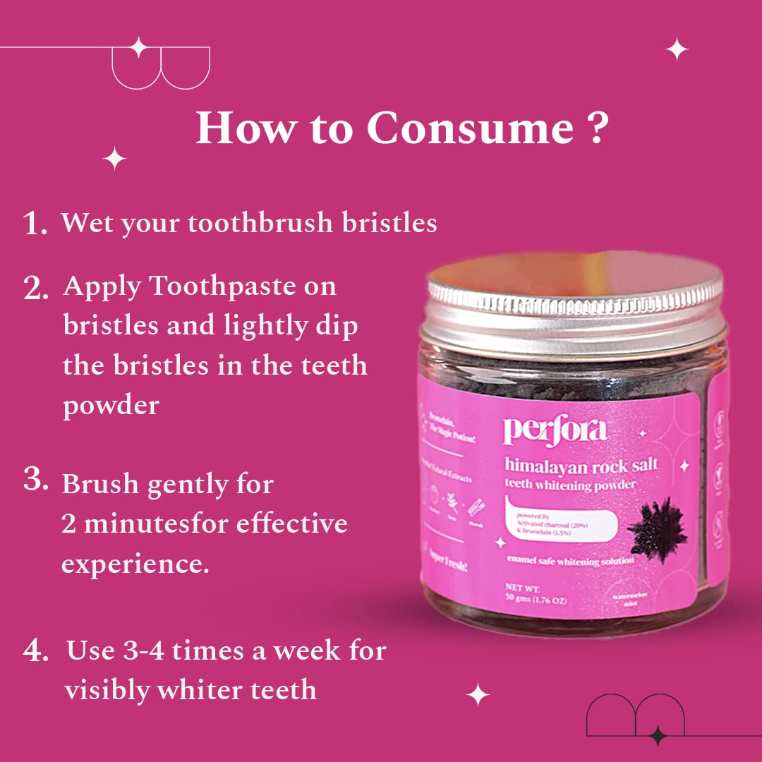 Perfora Charcoal Teeth Whitening Powder - 50 gms image 5