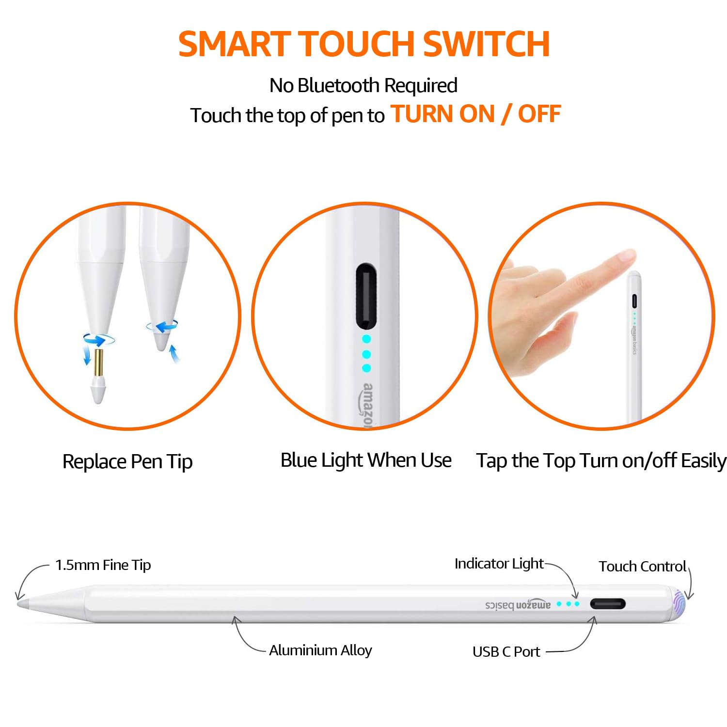 Amazon Basics Upgraded 2nd Gen Stylus Pen | Only for iPad 2018-2025 image 2
