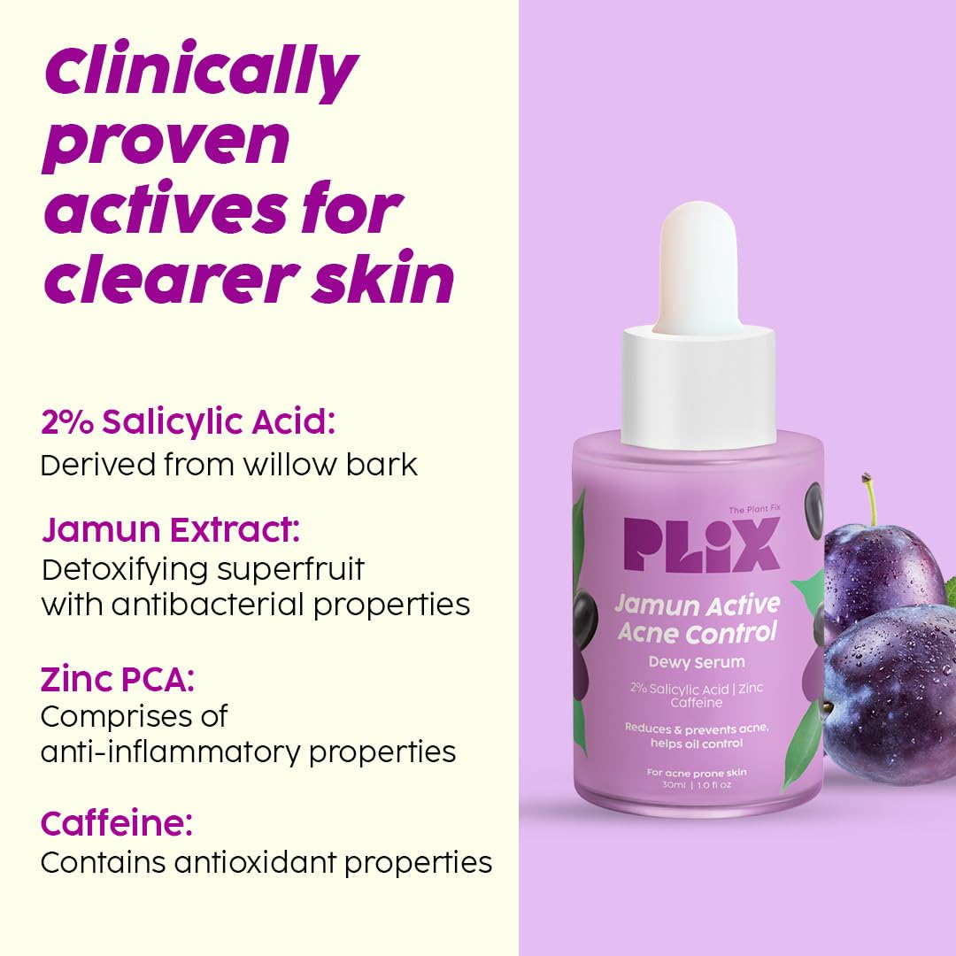PLIX  Jamun Face Wash and Active Acne Serum Combo(100ML + 30ML) image 4
