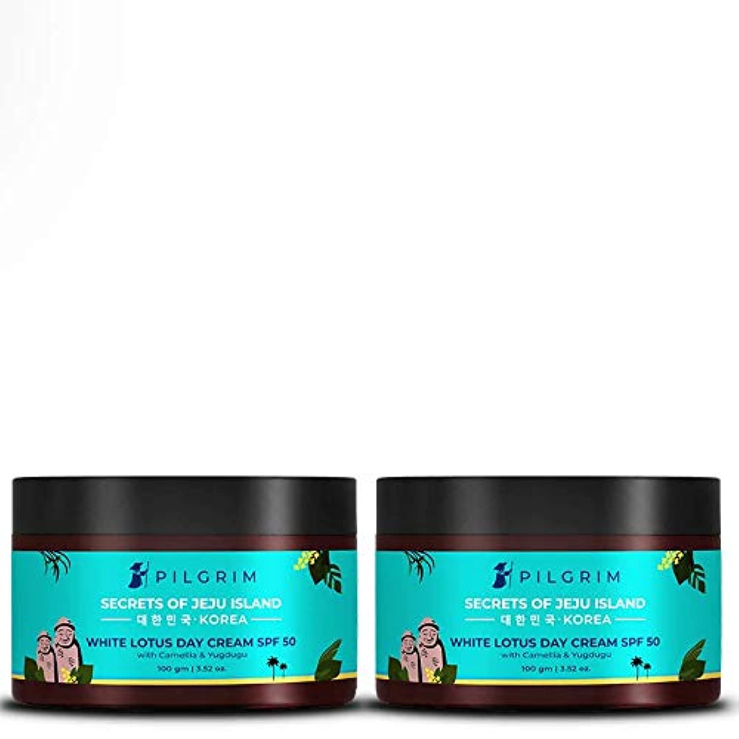 PILGRIM Korean Face Cream Pack of 2 – 100g Each | Hydrating & SPF 50 Protection