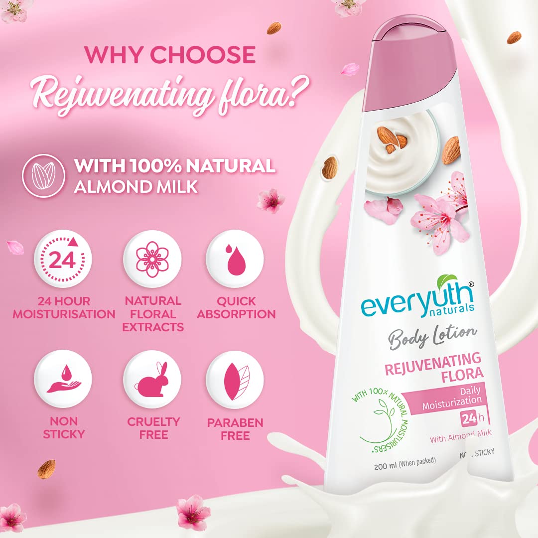 Everyuth Naturals Body Lotion Rejuvenating Flora - 200ml image 5