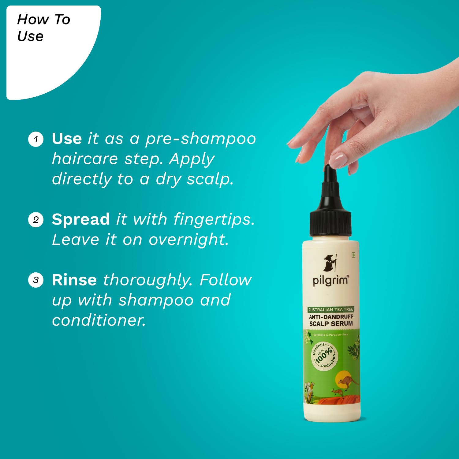 Pilgrim Australian Tea Tree Anti Dandruff Scalp Serum -100ml image 5