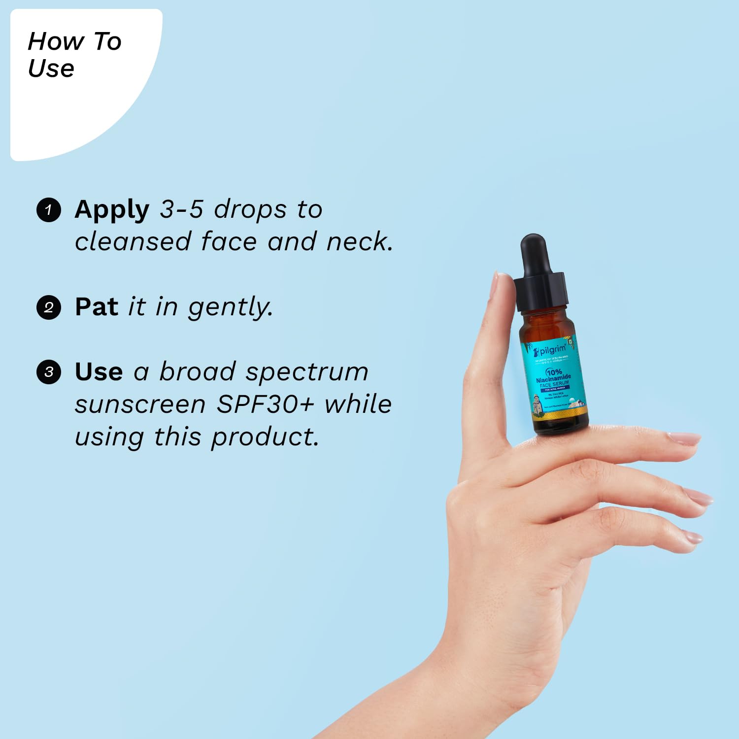 Pilgrim  Niacinamide Face Serum For Acne Marks 10ml image 3