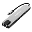 Amazon Basics USB Type-C Hub Dock, 8-in-1 HDCP Aluminium Adapter with 4K HDMI & Ethernet Port,100mbps, Power Delivery