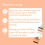 wishcare Pure Cold Pressed Castor Oil & Jamaican Black Castor Oil - 200Ml image 9