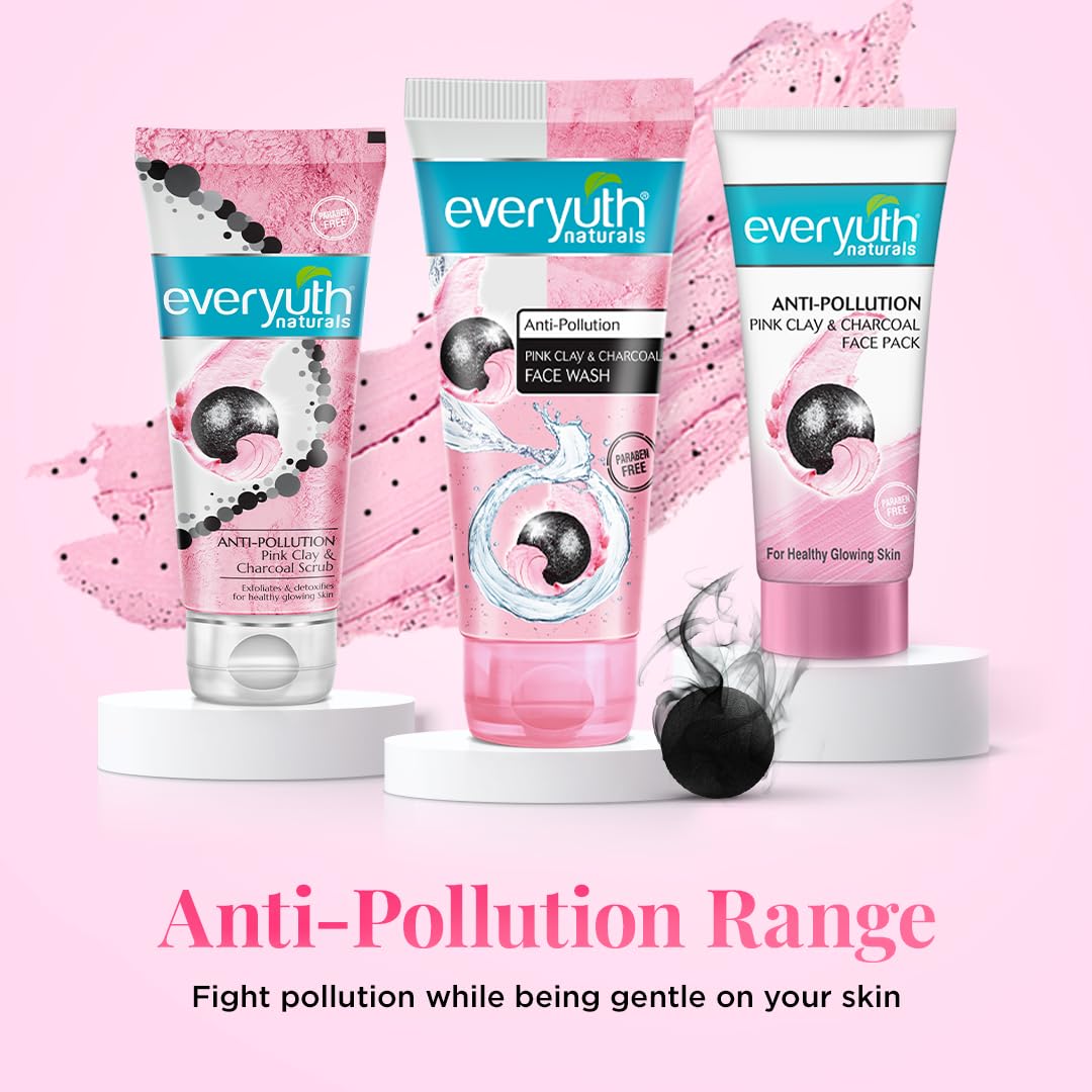 Everyuth Naturals Anti Pollution Pink Clay & Charcoal Face Wash 50g image 6