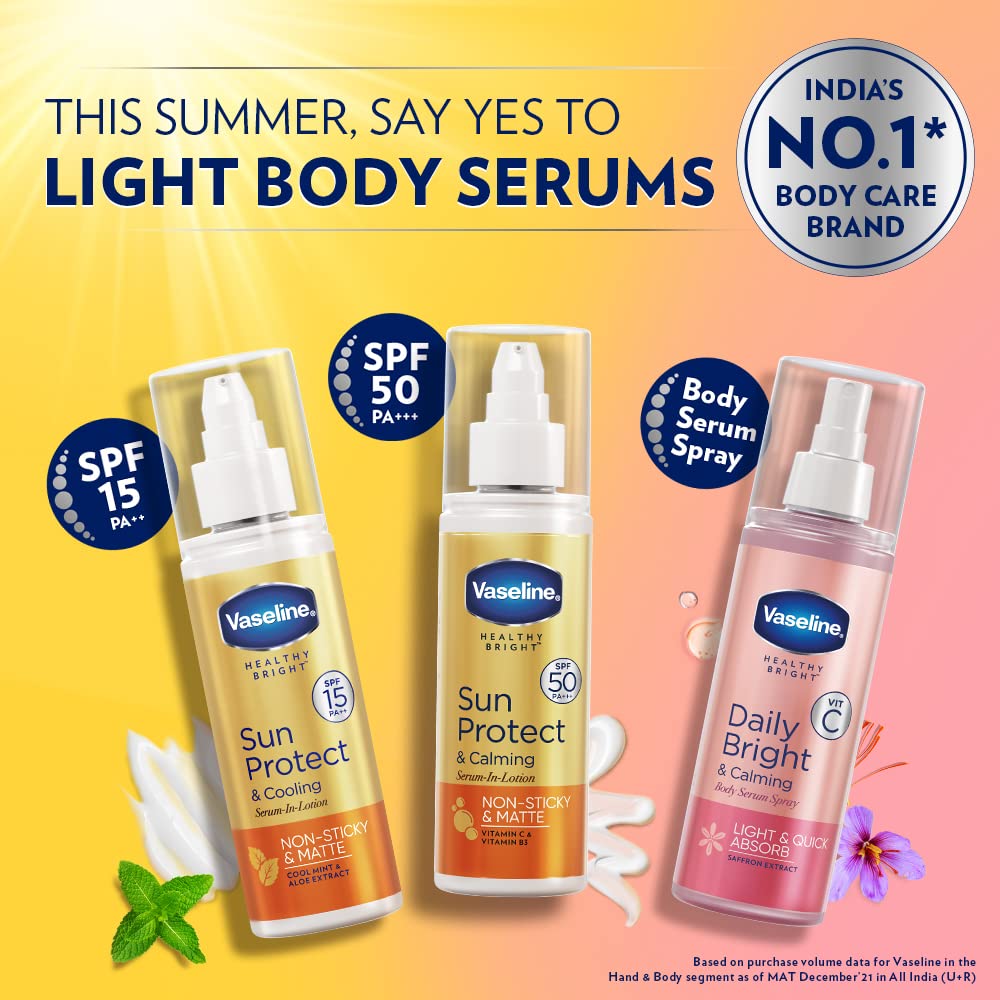 Vaseline Gluta-Hya Flawless Glow, 200ml + Vaseline Sun Protect & Cooling Body Serum Lotion, SPF 30, 180ml image 7