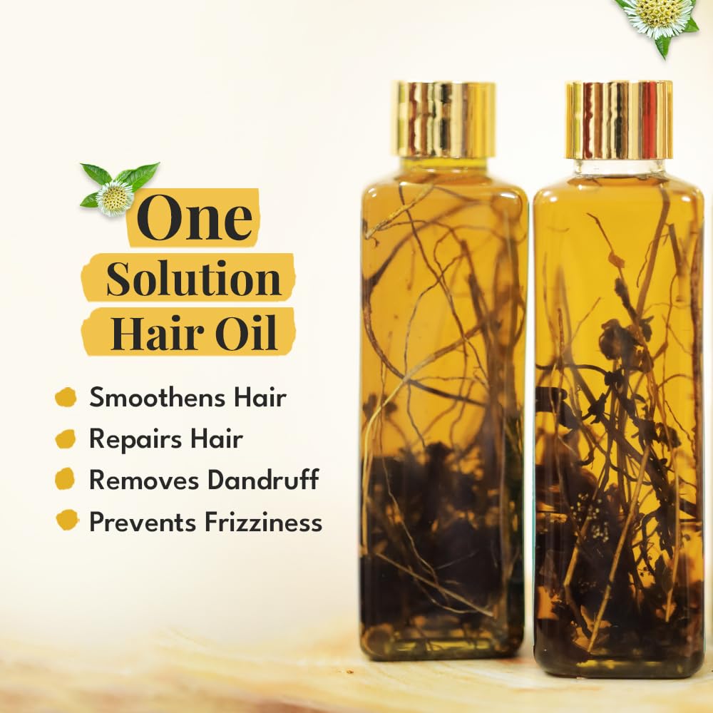 Veda Ayurvedic Cold Pressed Hair Oil - Ayurvedic Jadi Butis Infused Oil -200 ml image 3