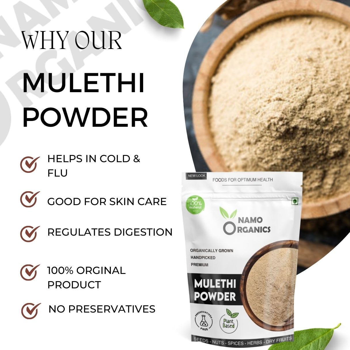 Namo Organics Mulethi Powder-250g image 2