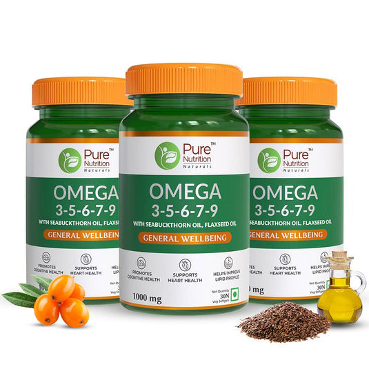 Pure Nutrition Naturals Omega 3-5-6-7-9 with Seabuckthorn Oil & Flaxseed Oil - 30 tabs image 4