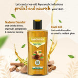 Medimix Ayurvedic Body wash, Sandal With Eladi Oil Clear, Glowing And Tan-Free Skin 250ml + 50ml Shower Gel image 3