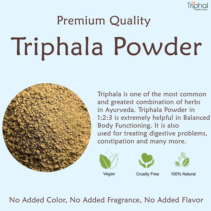 Triphal Triphala Powder - Contains Organic Haritaki, Bibhitaki and Amalaki image 3