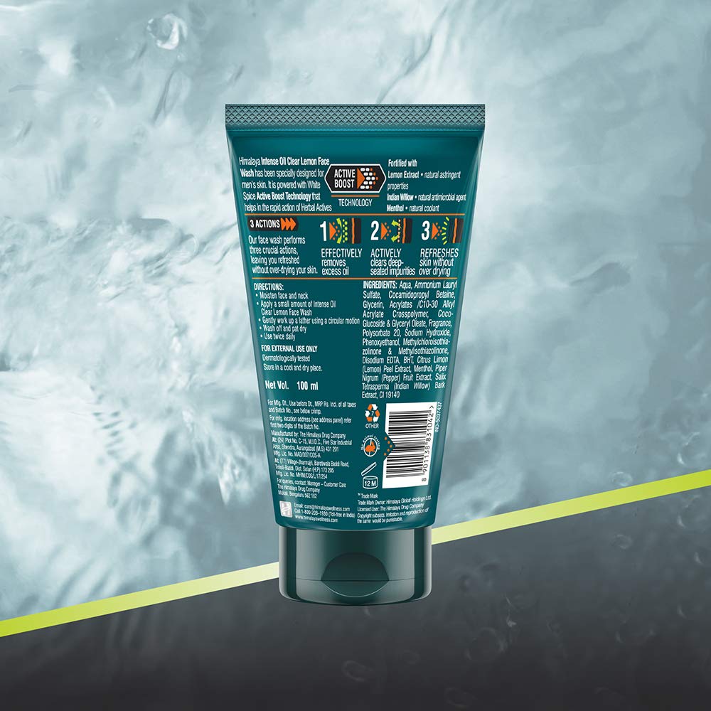 Himalaya Men Intense Oil Clear Lemon Face Wash -50 ml image 4