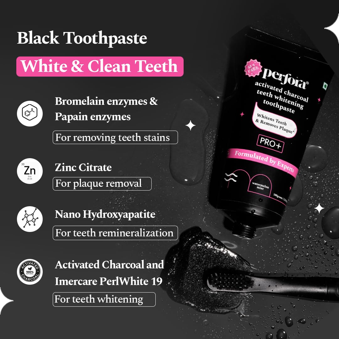 Perfora Activated Charcoal Whitening Toothpaste - 100 gms image 6