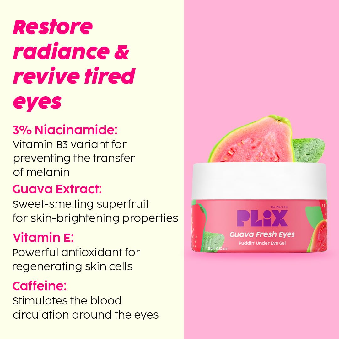 PLIX  Under-Eye Gel and SPF 50+ Guava Glow Sunscreen Combo image 3