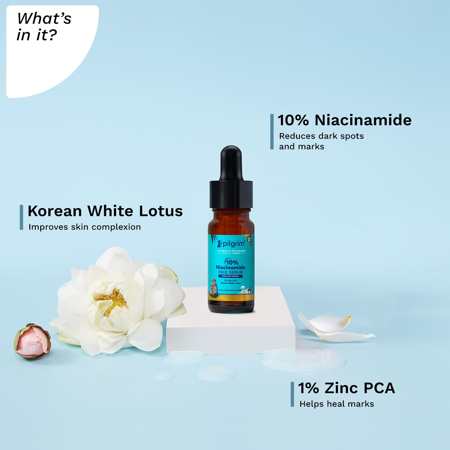 Pilgrim  Niacinamide Face Serum For Acne Marks 10ml image 2