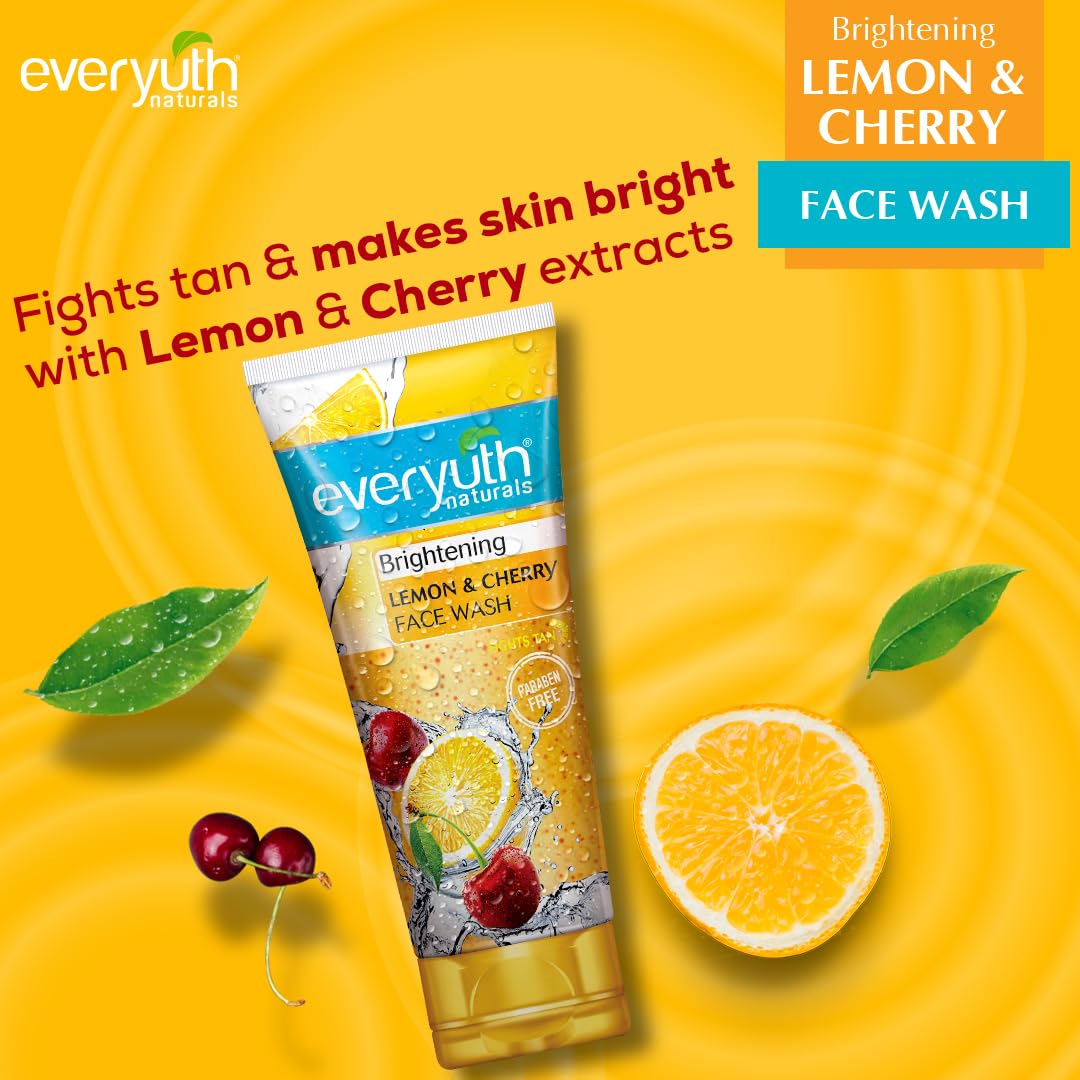 Everyuth Naturals Brightening Lemon & Cherry Face Wash -150 gm image 3