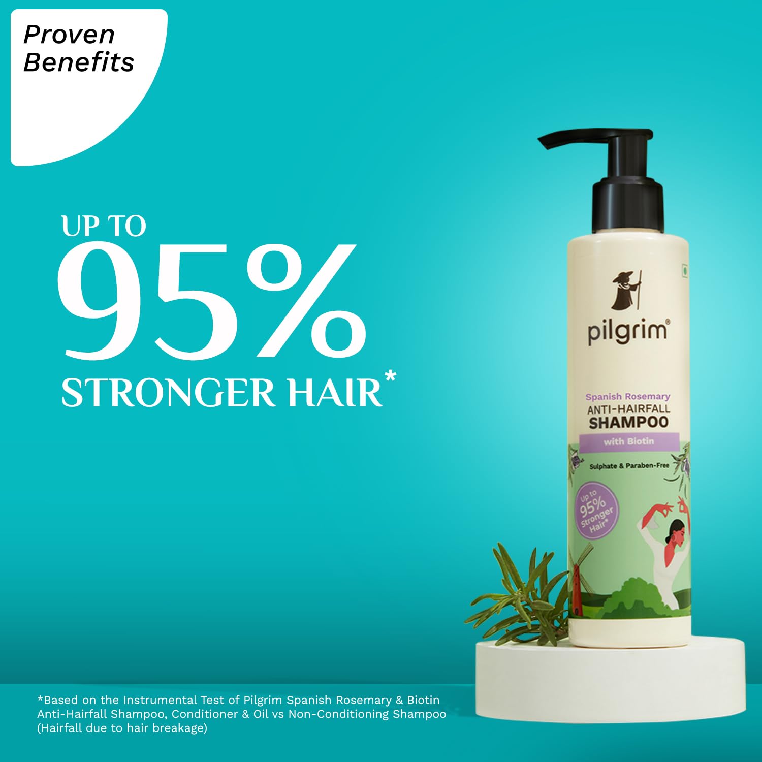 Pilgrim Spanish Rosemary & Biotin Anti Hairfall Shampoo -200ml image 4
