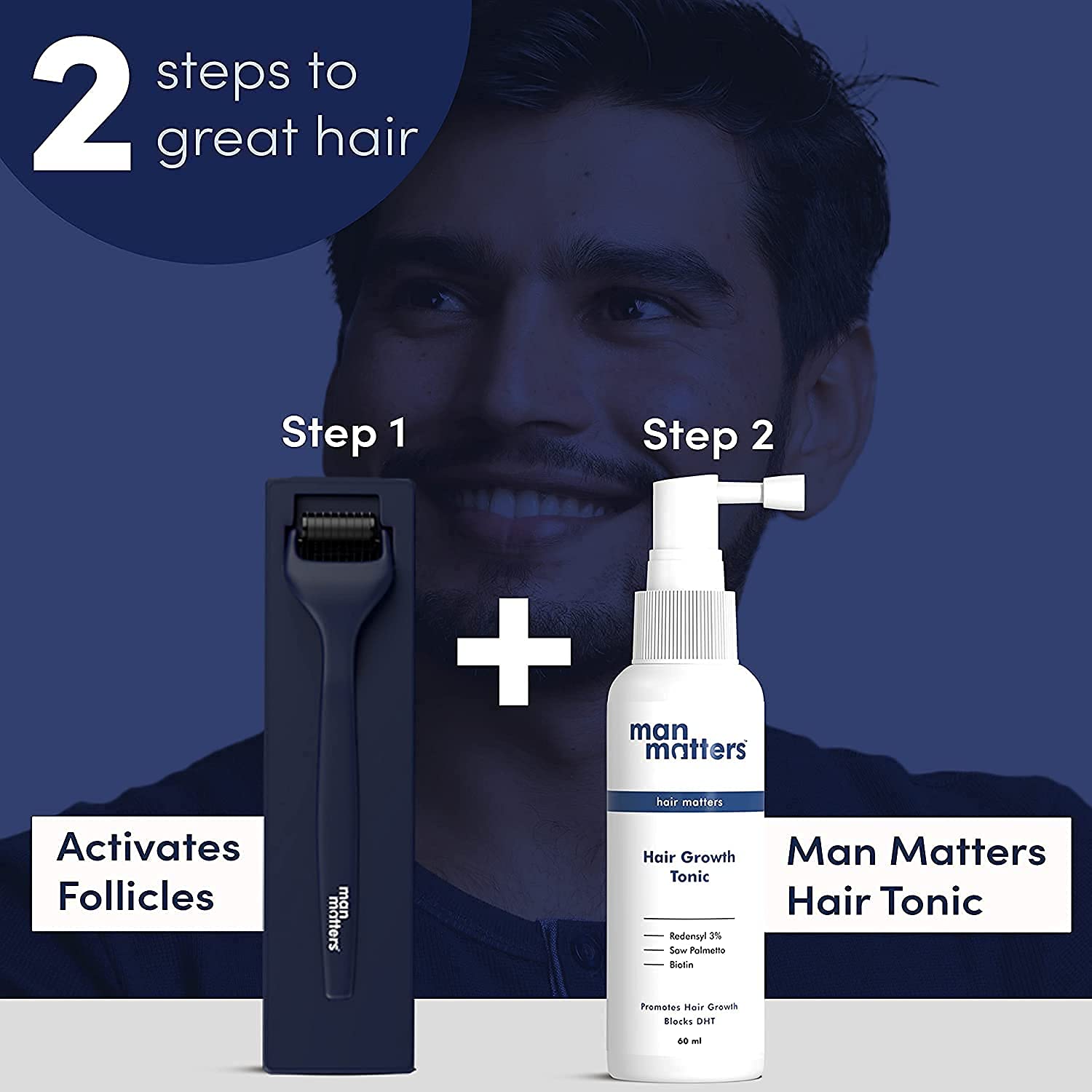 Man Matters Advance Derma Roller with Disinfectant | For Scalp & Beard | image 3