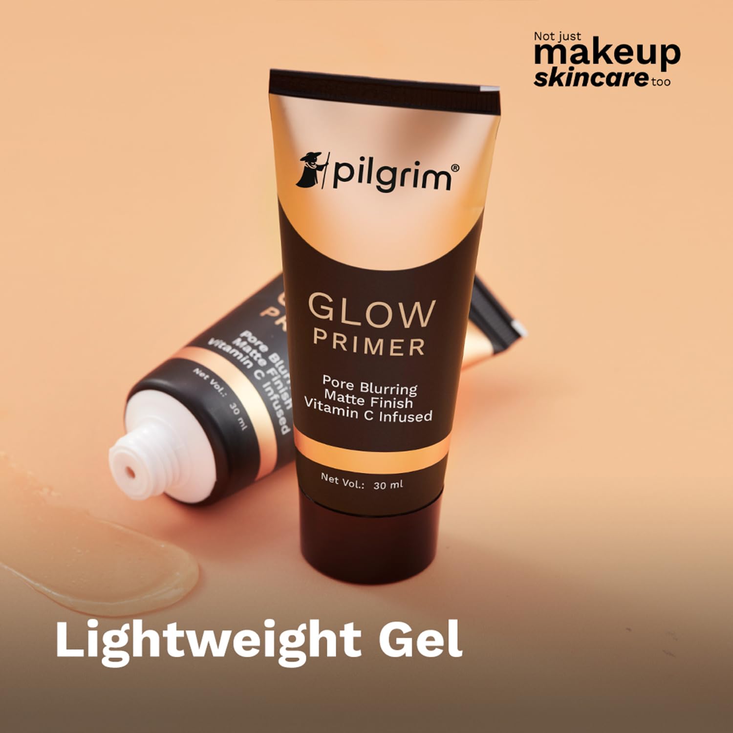 Pilgrim Glow Primer Lightweight Gel Based Velvety Matte Finish, Blurs Pores, Vit C+E Infused -30ml image 3