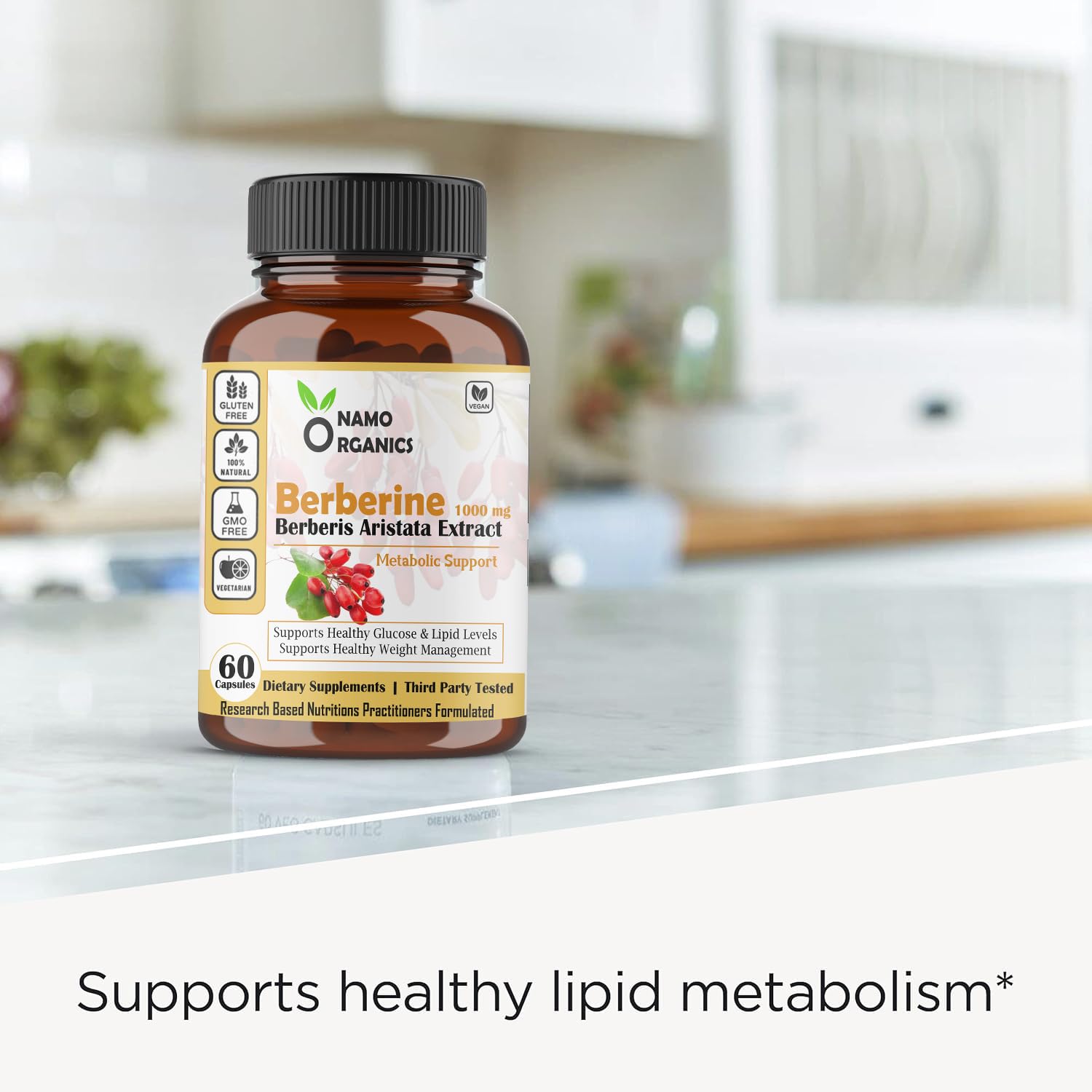Namo Organics Berberine - 60 Capsules image 4