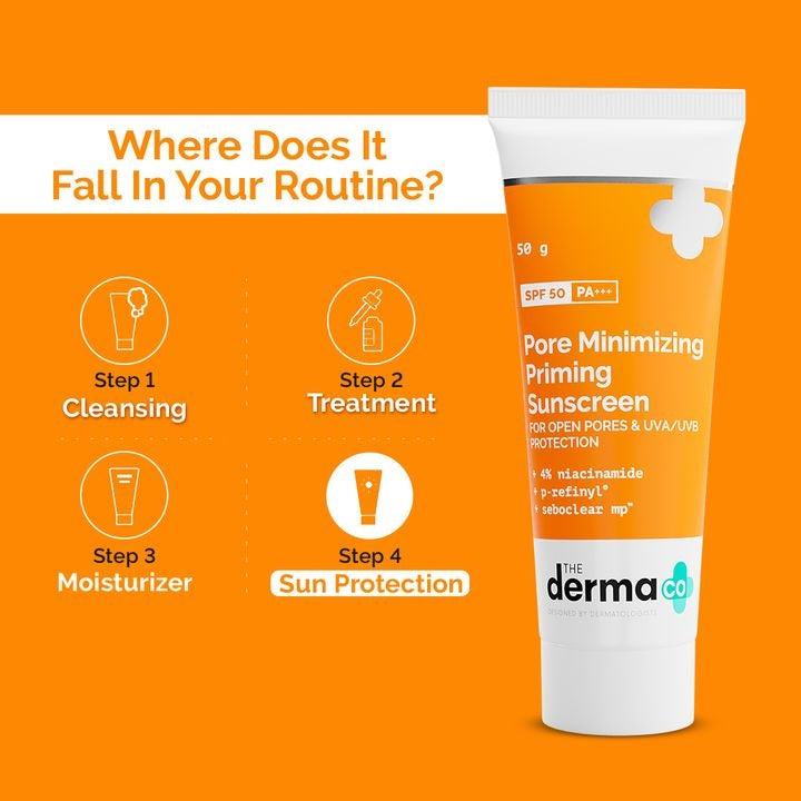 Pore Minimizing Priming Sunscreen with SPF 50 & PA+++ For Open Pores & Protection - 50g image 6