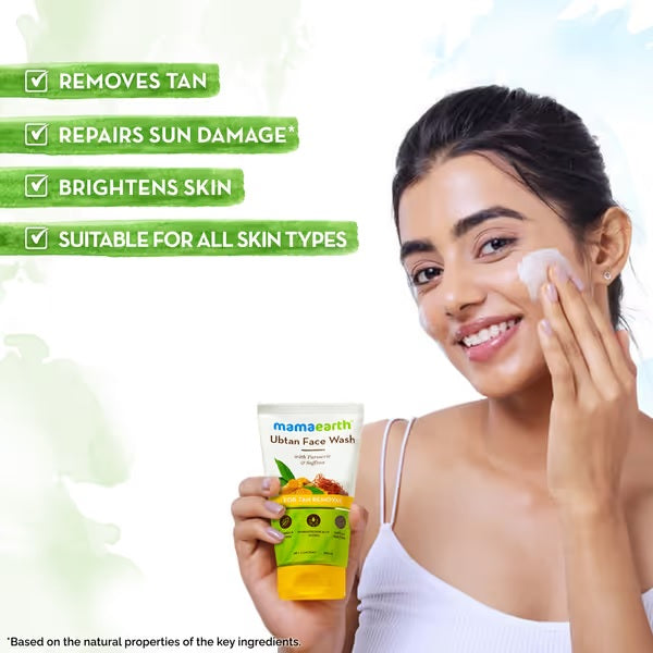 Ubtan Face Wash with Turmeric & Saffron for Tan Removal – 150 ml image 6