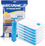 Vacuum Compression Storage Bags with Hand Pump (Pack of 5)